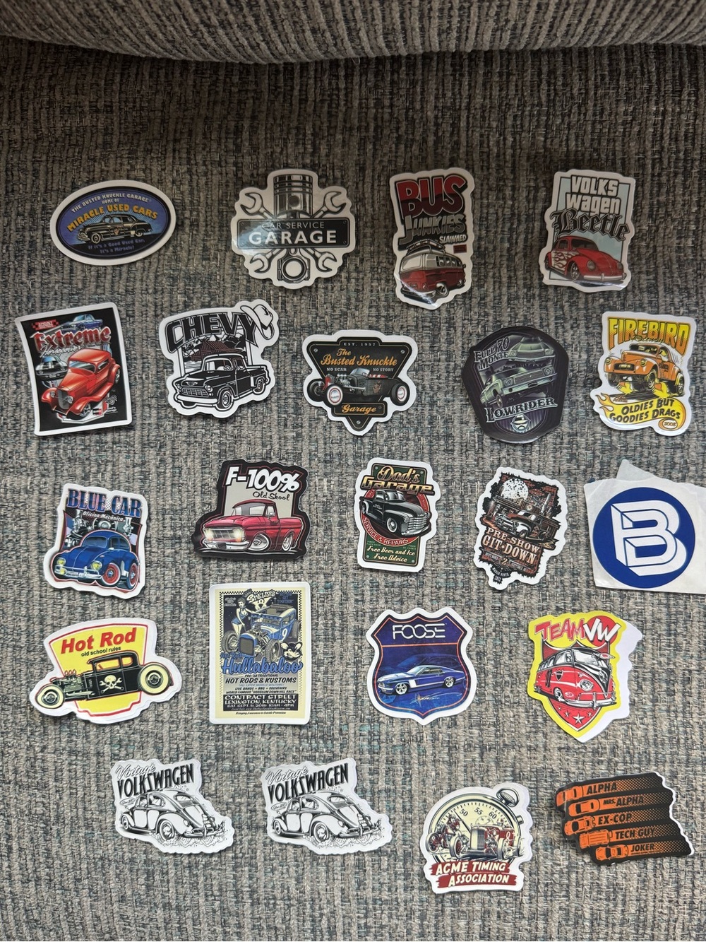 New Old Car 23 pcs Stickers Classic Hot Rod Garage Packard Impala Muscle father